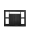 Bahut de salon noir en bois de 134cm de design moderne à 2 portes Lema NR. Offre