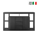 Madia bahut en bois noir 2 portes 3 tiroirs design moderne Étagère NR Vente