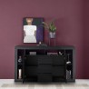 Buffet en bois noir 2 portes 3 tiroirs design moderne Astante NR Réductions