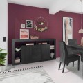 Buffet en bois noir 2 portes 3 tiroirs design moderne Astante NR Promotion