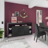 Buffet en bois noir 2 portes 3 tiroirs design moderne Astante NR Promotion