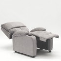 Fauteuil relax inclinable en microfibre velours repose-pieds Laura 