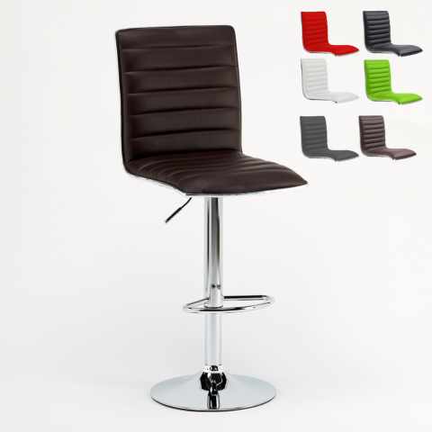Tabouret de bar industriel fixe pivotant réglable dossier Detroit Promotion