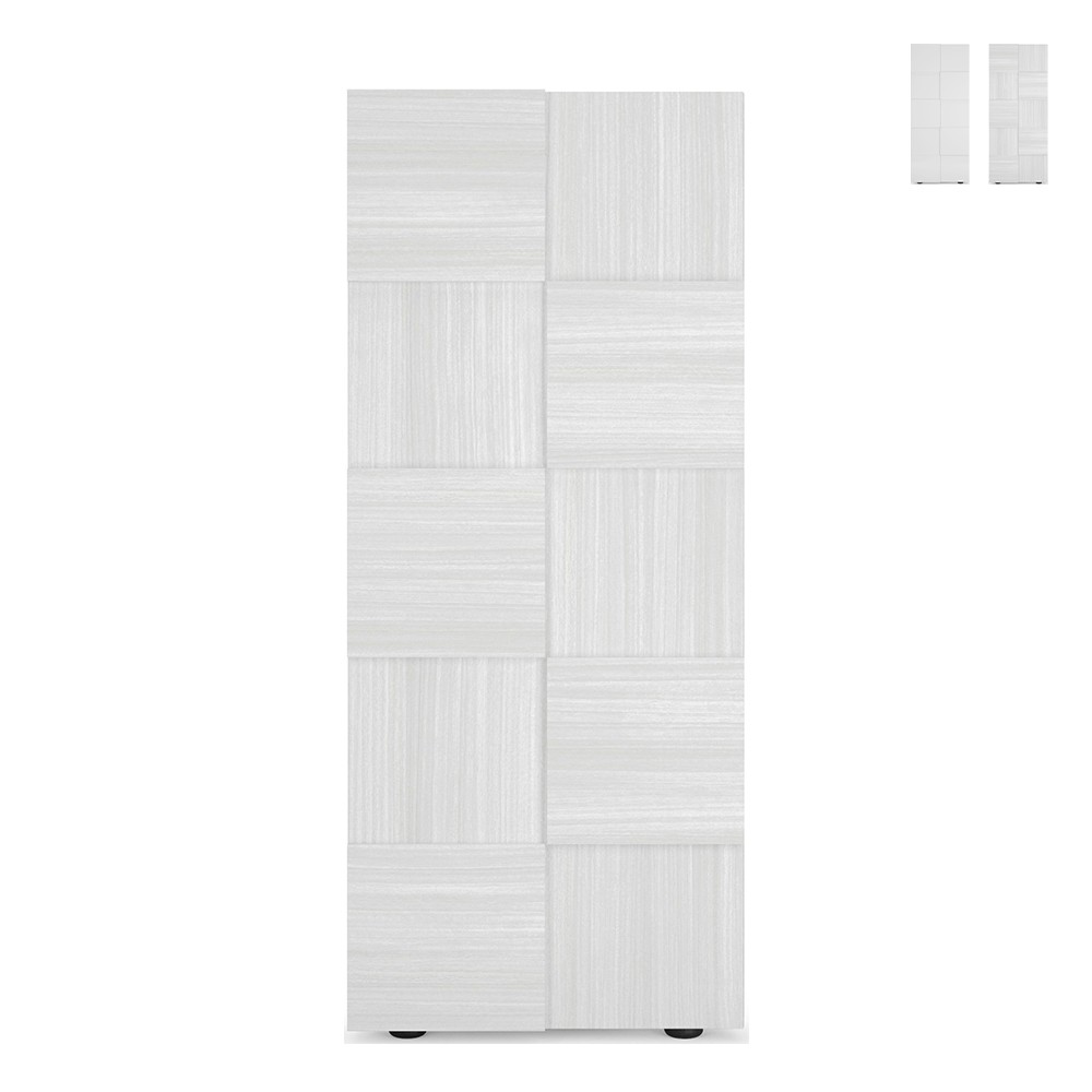 Armoire d'entrée penderie 2 portes porte-manteau moderne Maddy Dama