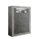 Buffet haut moderne séjour ciment noir 2 portes Sior CX Offre