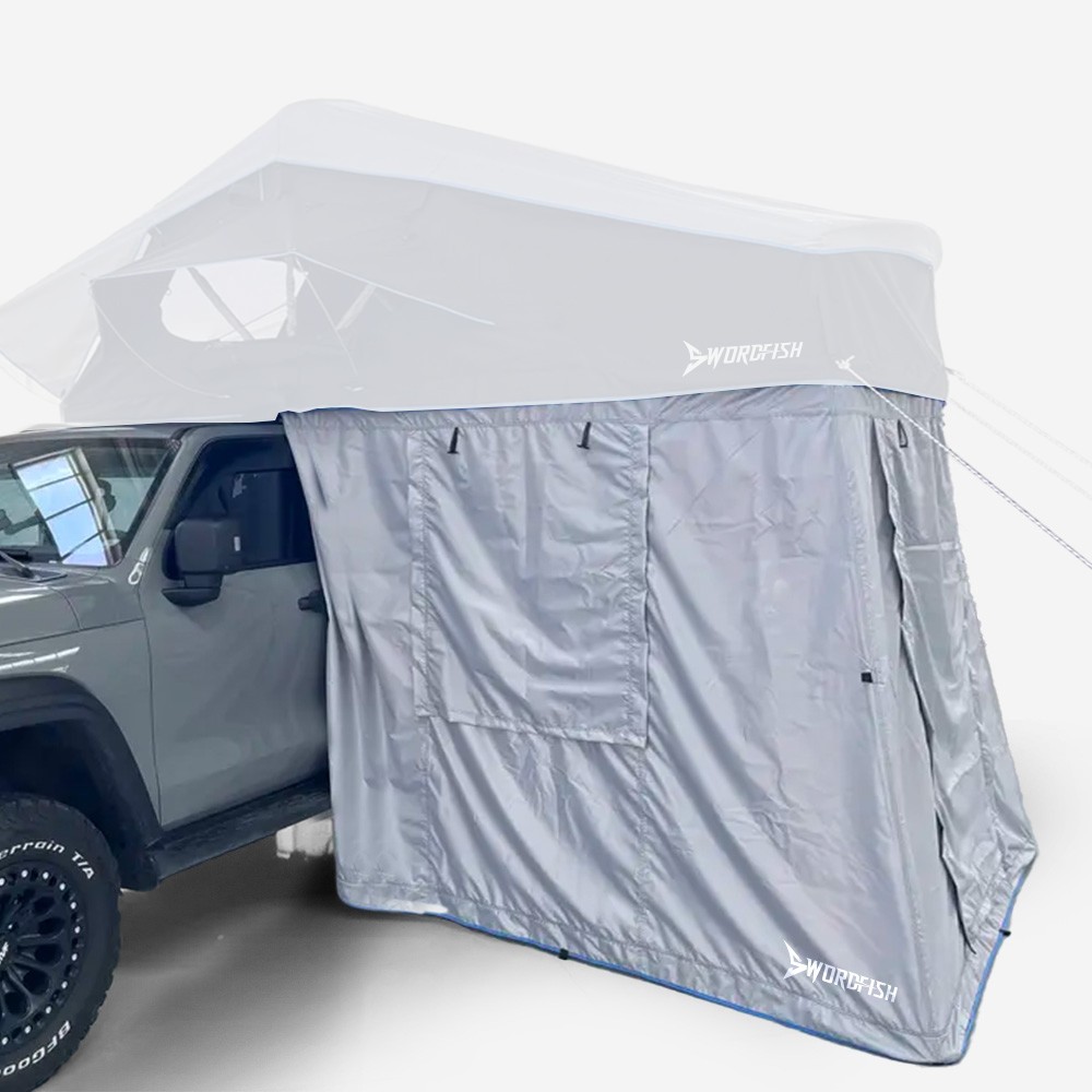 Véranda extension tente de toit voiture cabine vestiaire camping Quietent L