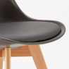 Table noire carrée 70x70cm Avec 2 Chaises Colorées intérieur bar café Nordica Mojito 