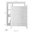 Bahut meuble de salle de séjour moderne à 2 portes et 5 compartiments Delma 