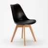 Table noire carrée 70x70cm Avec 2 Chaises Colorées intérieur bar café Nordica Mojito 