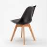 Table noire carrée 70x70cm Avec 2 Chaises Colorées intérieur bar café Nordica Mojito 