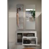 Ensemble meuble d'entrée moderne avec meuble à chaussures, porte-manteau et miroir Claire 