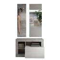 Ensemble meuble d'entrée moderne avec meuble à chaussures, porte-manteau et miroir Claire Dimensions
