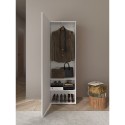Armoire penderie porte-manteau d'entrée blanc brillant 1 porte Janine Catalogue