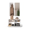 Set porte-manteaux d'entrée avec meuble à chaussures blanc laqué et miroir Freya Remises