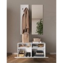 Set porte-manteaux d'entrée avec meuble à chaussures blanc laqué et miroir Freya Catalogue