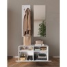 Set porte-manteaux d'entrée avec meuble à chaussures blanc laqué et miroir Freya Catalogue