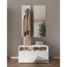 Set porte-manteaux d'entrée avec meuble à chaussures blanc laqué et miroir Freya Réductions