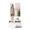 Set porte-manteaux d'entrée avec meuble à chaussures blanc laqué et miroir Freya Offre