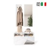 Set porte-manteaux d'entrée avec meuble à chaussures blanc laqué et miroir Freya Vente