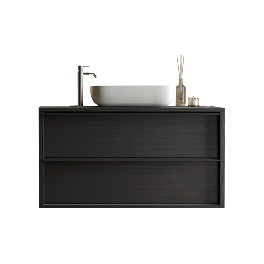 Vasque a encastrer sky black 50 cm avec bonde noir mat