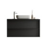 Meuble de salle de bain au sol suspendu moderne noir avec lavabo et 2 tiroirs Bloom 110 Choix