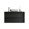 Meuble de salle de bains moderne noir suspendu au sol avec lavabo et 2 tiroirs Bloom 110 Choix