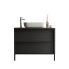 Meuble de salle de bain moderne noir suspendu au sol avec 2 tiroirs et lavabo Bloom 79 Choix