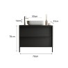 Meuble de salle de bain moderne noir suspendu au sol avec 2 tiroirs et lavabo Bloom 79 