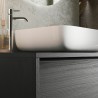 Meuble de salle de bain moderne noir suspendu au sol avec 2 tiroirs et lavabo Bloom 79 Dimensions