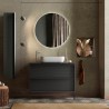 Meuble de salle de bain moderne noir suspendu au sol avec 2 tiroirs et lavabo Bloom 79 Offre