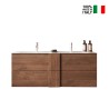 Meuble de salle de bain suspendu en bois avec double vasque, 2 tiroirs, 122x47x53cm Duet S Offre