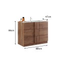 Meuble de salle de bain en bois 3 tiroirs avec lavabo en céramique Etoile Achat