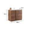 Meuble de salle de bain en bois 3 tiroirs avec lavabo en céramique Etoile Achat