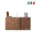 Meuble de salle de bain en bois suspendu 2 tiroirs avec lavabo en céramique Miel Catalogue