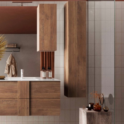 Colonne suspendue de salle de bain moderne en bois 1 porte Jaya Promotion
