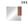 Miroir de salle de bain avec éclairage LED et colonne suspendue 1 porte en bois Aralia Réductions