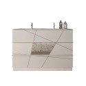 Meuble de salle de bain blanc brillant 3 tiroirs double vasque Liz T Offre