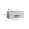 Meuble de salle de bain suspendu double vasque 2 tiroirs blanc brillant Liz S Remises