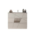 Meuble de salle de bain au sol blanc brillant 3 tiroirs avec lavabo June Dimensions