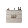 Meuble de salle de bain au sol blanc brillant 3 tiroirs avec lavabo June Dimensions