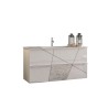 Meuble de salle de bain suspendu 2 tiroirs avec lavabo blanc brillant Kelly Dimensions