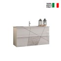 Meuble de salle de bain suspendu 2 tiroirs avec lavabo blanc brillant Kelly Choix