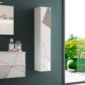 Colonne suspendue de salle de bains moderne blanc brillant 1 porte Lima Promotion