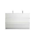 Meuble de salle de bain au sol 3 tiroirs blanc moderne double vasque Ikon T Promotion