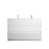 Meuble de salle de bain au sol 3 tiroirs blanc moderne double vasque Ikon T Promotion