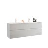 Meuble de salle de bain double vasque 2 tiroirs suspendu blanc laqué Ikon S Offre