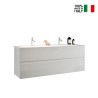 Meuble de salle de bain double vasque 2 tiroirs suspendu blanc laqué Ikon S Vente