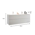 Meuble de salle de bain double vasque 2 tiroirs suspendu blanc laqué Ikon S Remises