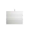 Meuble de salle de bains moderne blanc brillant 3 tiroirs avec lavabo Joey Caractéristiques