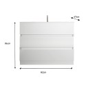 Meuble de salle de bains moderne blanc brillant 3 tiroirs avec lavabo Joey Achat